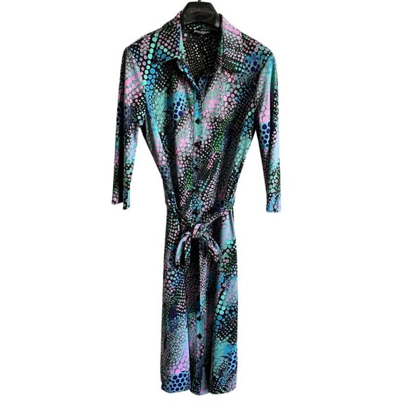 Vintage Y2K Betsy Johnson Black Label 90's Bubble Shirt Dress Size L - Picture 2 of 9